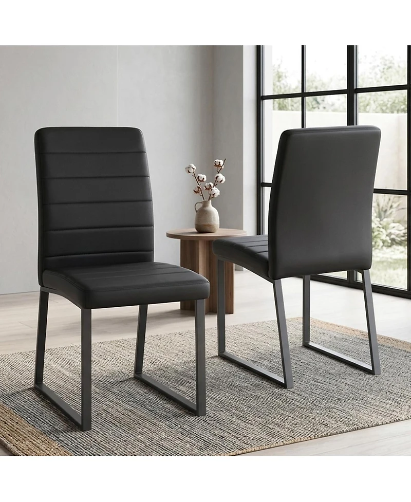 Streamdale Furniture -Pack Premium Pu Office/Dining Chairs with Sturdy Iron Legs