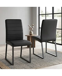 Streamdale Furniture -Pack Premium Pu Office/Dining Chairs with Sturdy Iron Legs
