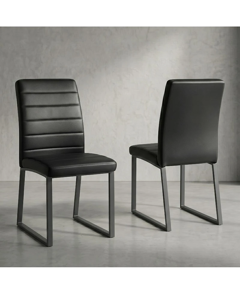 Streamdale Furniture -Pack Premium Pu Office/Dining Chairs with Sturdy Iron Legs