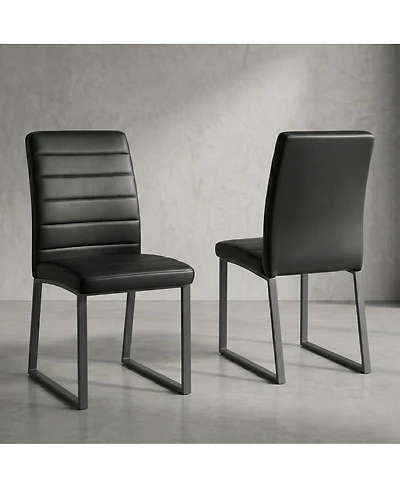 Streamdale Furniture 2-Pack Premium Pu Office/Dining Chairs with Sturdy Iron Legs