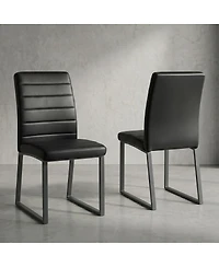 Streamdale Furniture -Pack Premium Pu Office/Dining Chairs with Sturdy Iron Legs