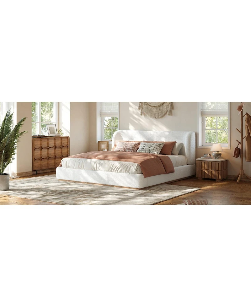 Streamdale Furniture King Size Low-Profile Upholstered Platform Bed