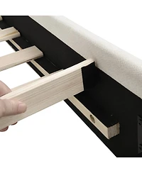 Streamdale Furniture Upholstered Platform Bed with Curved Headboard