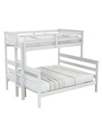 Streamdale Furniture Wood Twin Xl over Queen Bunk Bed with Ladder