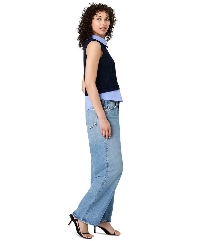 French Connection Women's Sleeveless Collared Keyhole Top