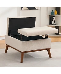 Streamdale Furniture 31'' Mid-Century Modern Lift-Top Storage Ottoman