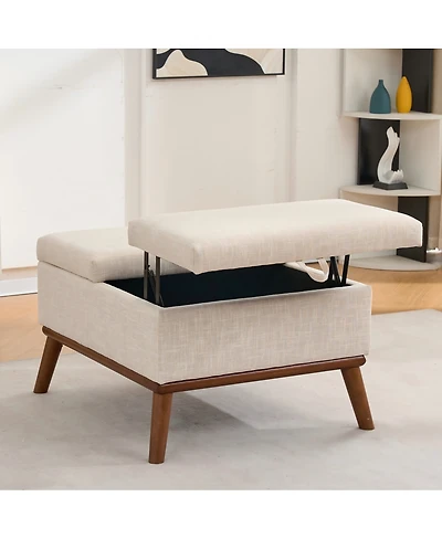 Streamdale Furniture 31'' Mid-Century Modern Lift-Top Storage Ottoman