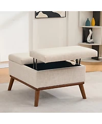 Streamdale Furniture 31'' Mid-Century Modern Lift-Top Storage Ottoman