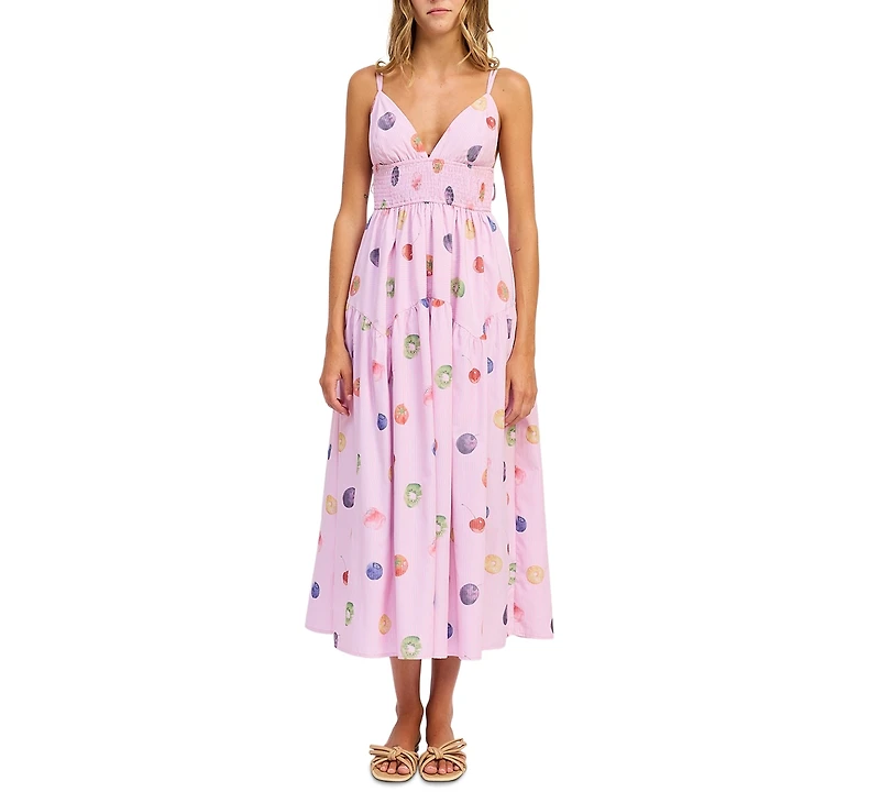 En Saison Women's V-Neck Fruit Medley Dress