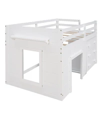 Streamdale Furniture Twin Size Loft Bed with Cabinet and Shelf