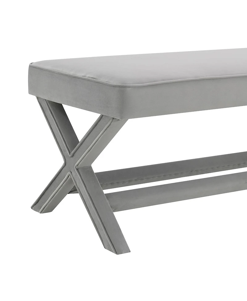 Streamdale Furniture velvet Double Bench with X-Crossed Legs