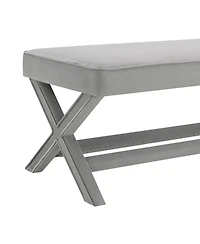 Streamdale Furniture velvet Double Bench with X-Crossed Legs