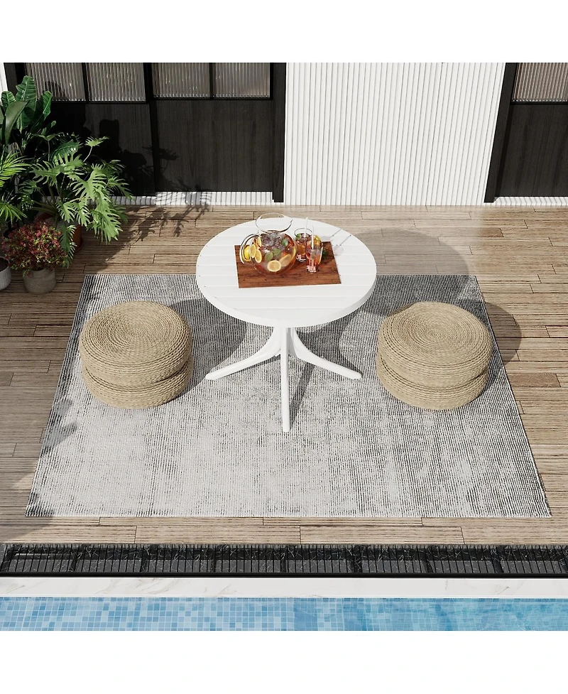 Streamdale Furniture Summer 36-Inch Modern Round White Indoor/Outdoor Plastic Dining Table