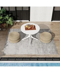 Streamdale Furniture Summer 36-Inch Modern Round White Indoor/Outdoor Plastic Dining Table