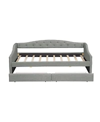 Streamdale Furniture Upholstered Twin Xl Size Daybed with Led Belt and 2 Drawers