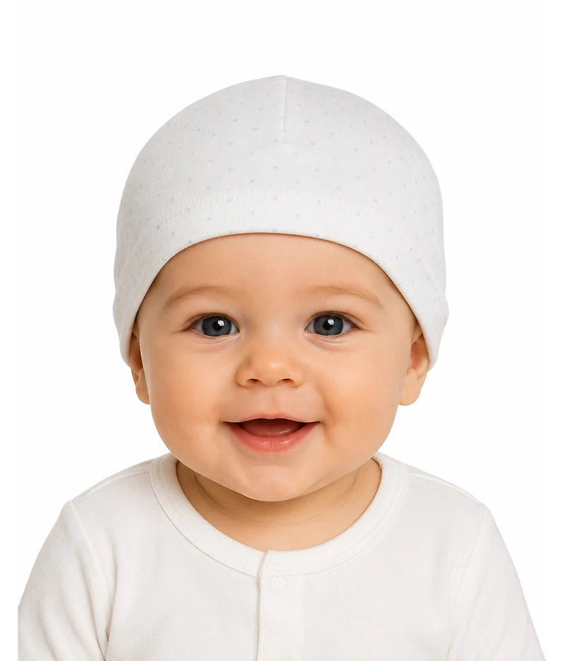 MeMoi Baby Girls 1M - 6M "Put A Bow On It" 100% Cotton Polka Dot Knit Beanie