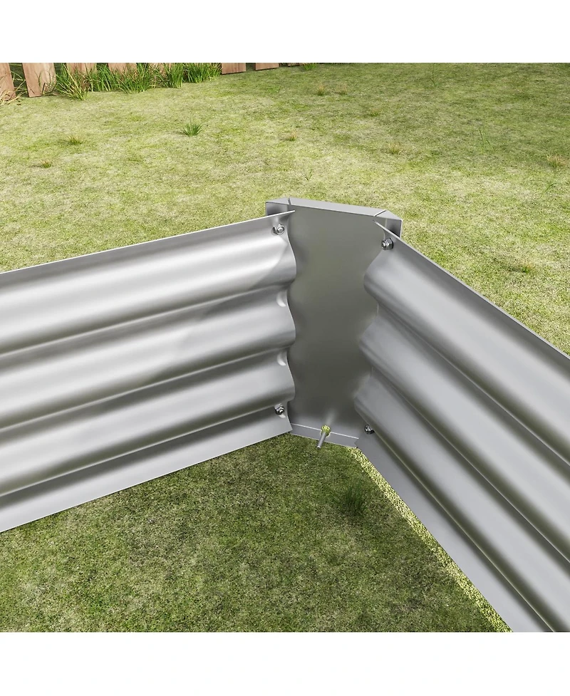 Streamdale Furniture 2-Pieces 6x3x1ft Metal Raised Rectangle Garden Planter Beds
