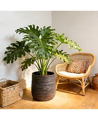 Streamdale Furniture Set of 2 Large Round Magnesium Oxide Planters with Drainage Holes