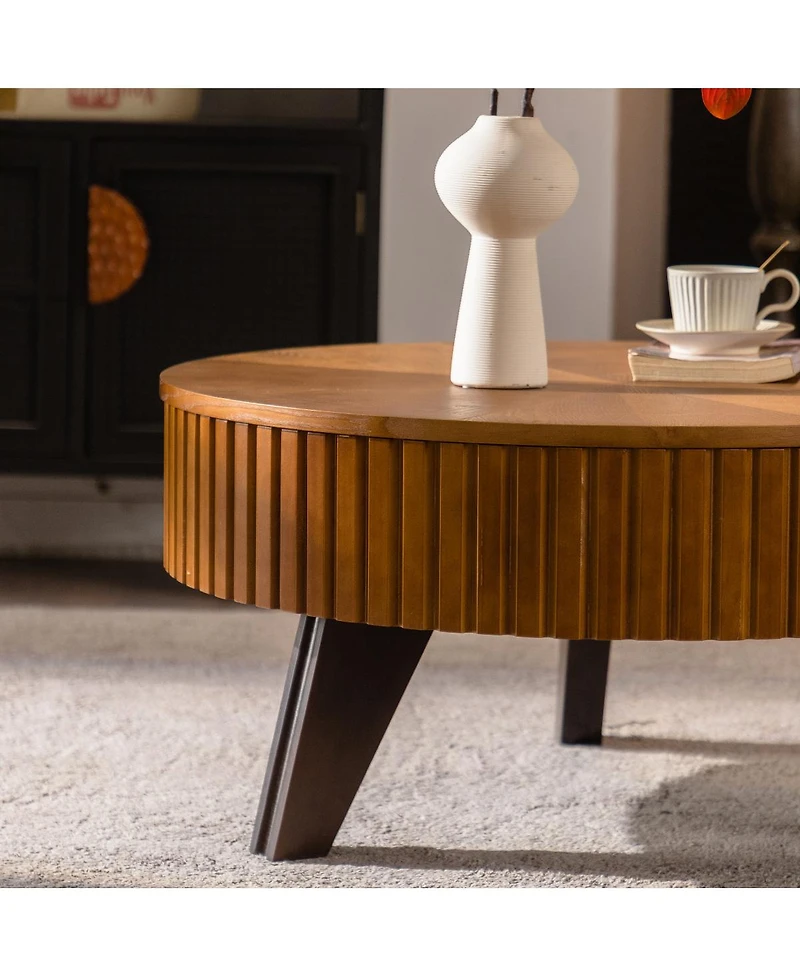 Streamdale Furniture 31.5'' Retro Round Coffee Table with Storage
