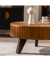 Streamdale Furniture 31.5'' Retro Round Coffee Table with Storage