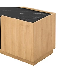 Streamdale Furniture Modern Storage Cabinet with Rounded Corners and Marble Top