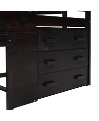 Streamdale Furniture Loft Bed with Cabinet and Shelf