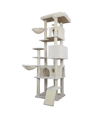 Streamdale Furniture 84'' Cat Tree Tower with Large Condo Scratching Post and Hammock