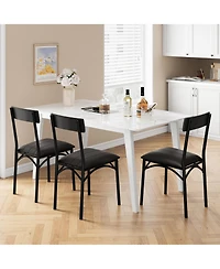 homfan Set of 4 Modern Upholstered Dining Chairs, High Curved Backrest with Padded Seat and Heavy Duty Steel Legs