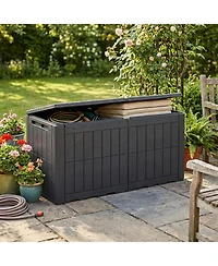 Sugift 120 Gal Waterproof Lockable Outdoor Deck Box for Tools Cushions Pool