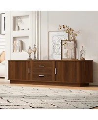 Streamdale Furniture Modern Tv Stand with Hidden Storage and Rounded Corners for 65''-70'' TVs