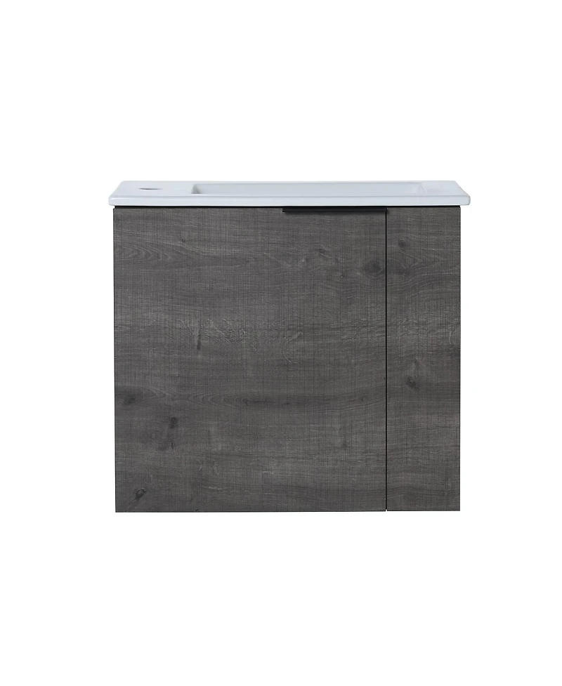 Sillysis 22 Inch Wall Mounted Bathroom Vanity with Ceramic Sink, Soft Close Door, Modern Floating Cabinet