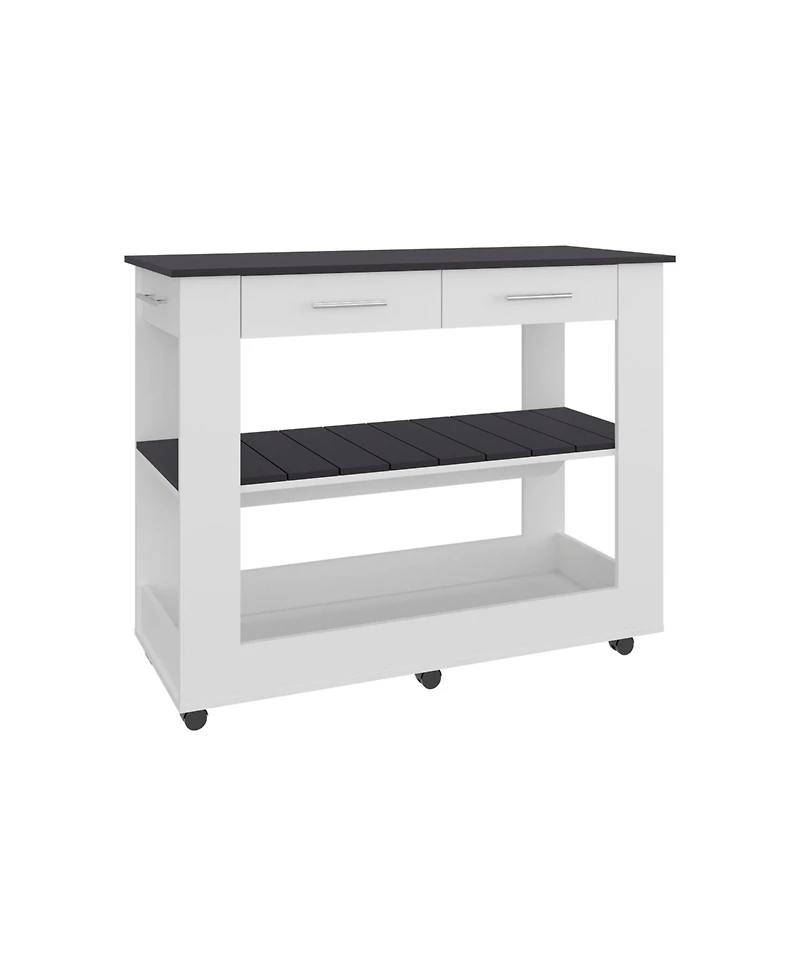 Fm Furniture Sol Modern Kitchen Island with Open Storage