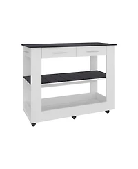 Fm Furniture Sol Modern Kitchen Island with Open Storage