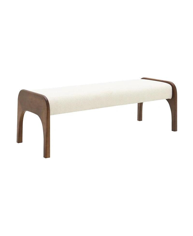 Streamdale Furniture 50.25'' Modern Upholstered Chenille Dining Bench with Rubber Wood Legs