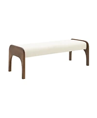 Streamdale Furniture 50.25'' Modern Upholstered Chenille Dining Bench with Rubber Wood Legs