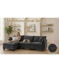 Streamdale Furniture Rectangular Chenille Padded Ottoman Footstool