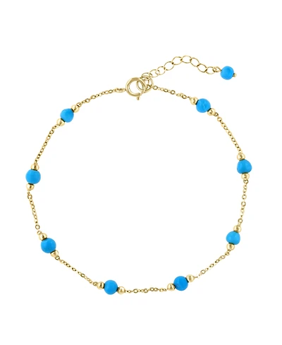 Effy Collection Turquoise (3.5mm) Bracelet in 14k Yellow Gold