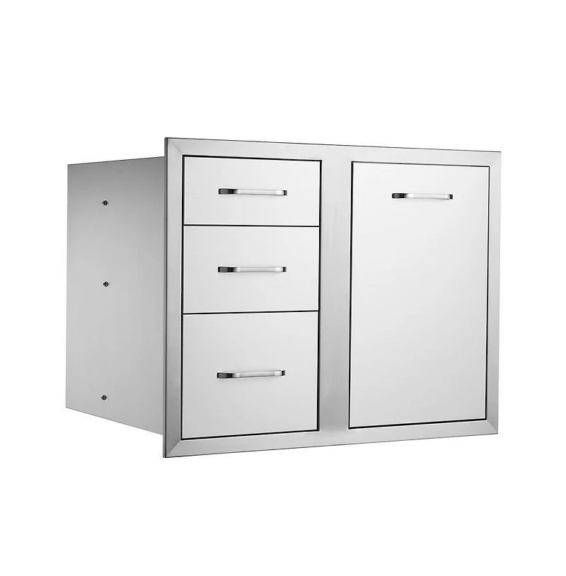 Sugift Outdoor Kitchen Door Drawer Combo 29.5 in W x 22.6 in H Access Door