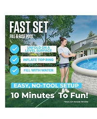 Bestway Fast Set 12' x 30" Round Inflatable Stacked Stone Swimming Pool Set