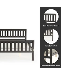 Gouun Queen Wood Platform Bed with Headboard
