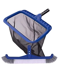 Xdovet Pool Skimmer Net Brush Kit Heavy Duty Frame Professional Head Inground Above Ground