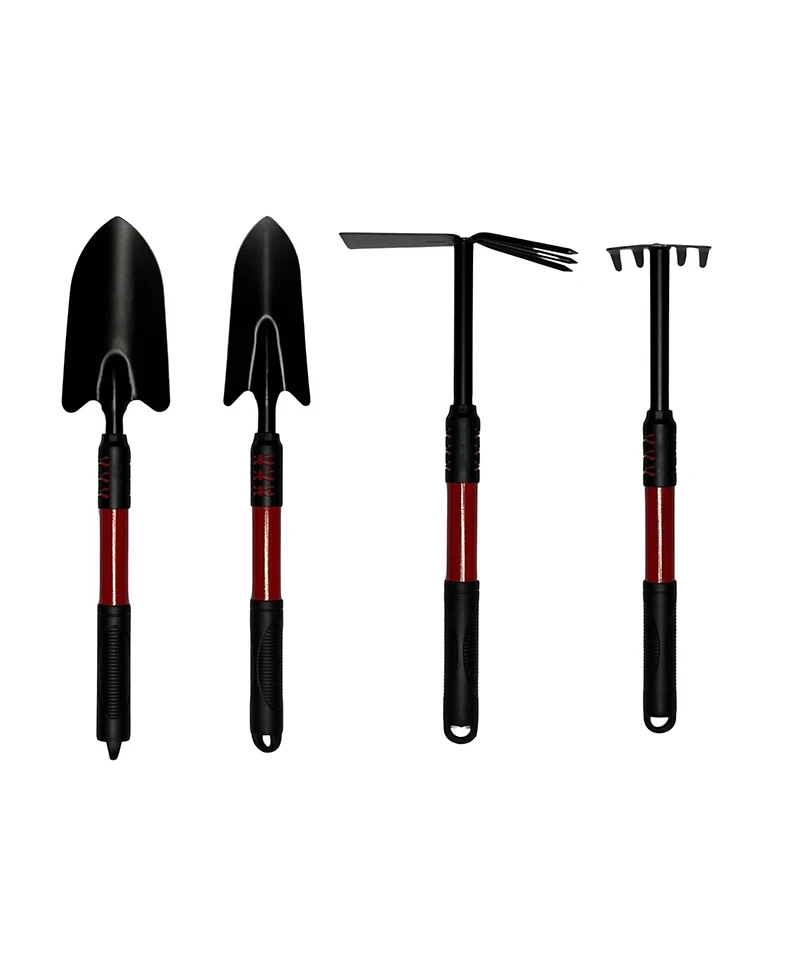 Xdovet Garden Tool Set 4-Piece Non-Slip Trowel Transplanter Cultivator Rake