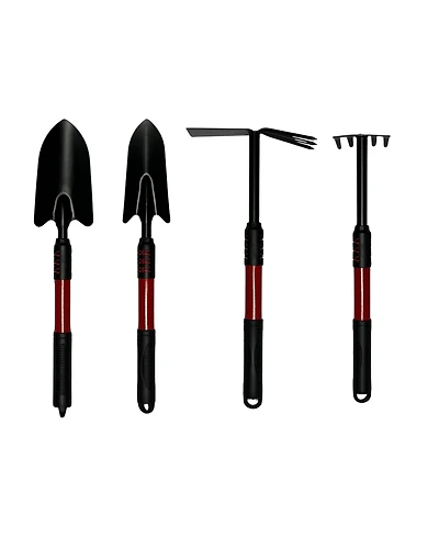 Xdovet Garden Tool Set 4-Piece Non-Slip Trowel Transplanter Cultivator Rake
