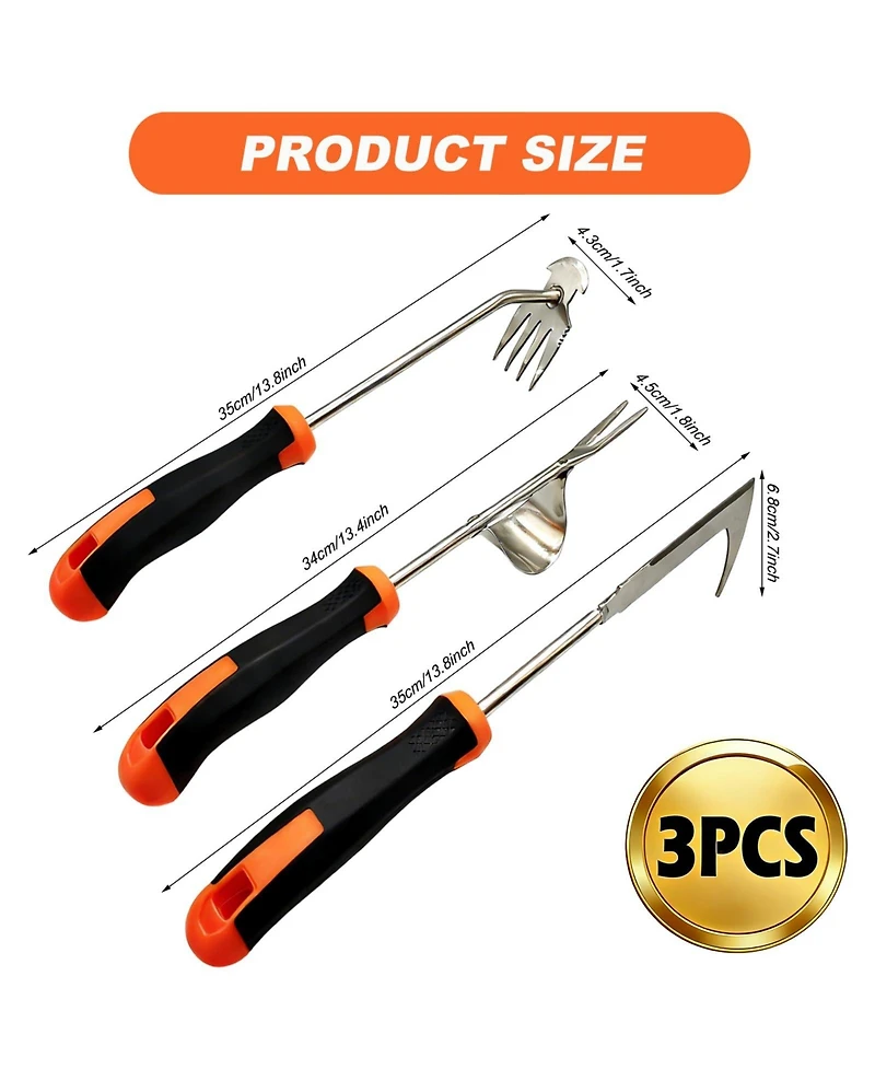Xdovet Weed Puller Tool 3-Piece Garden Weeder Set