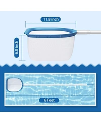 Xdovet Pool Skimmer Net Aluminum Pole Fine Mesh Debris Removal