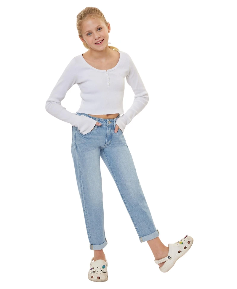 KanCan Big Girls' Halo Mini Mom Jeans