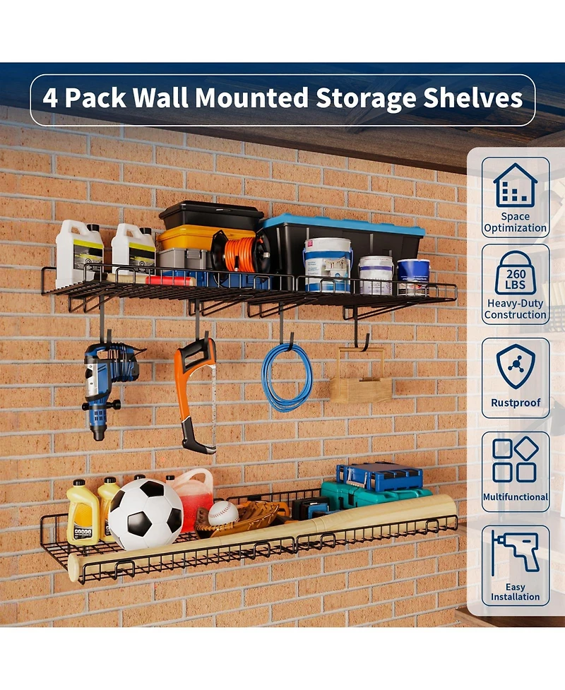 Xdovet Wall Mounted Metal Storage Shelves Rack
