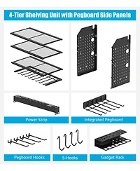 Xdovet Modular Power Tool Storage and Charging Station 4-Tier Wall Mounted Drill Organizer