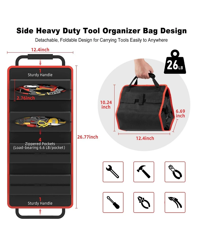 Xdovet Power Tool Organizer Cart Charging Station Rolling Wheels