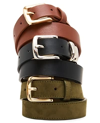 Steve Madden Textured Buckle Belt, 3-Pack